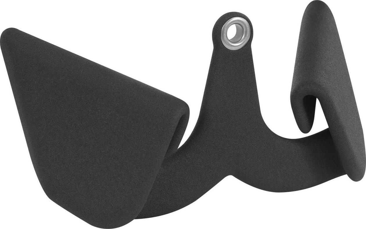 Heimfitness Kabelzug Griff-Set - Set mit 7 Teilen Griffe & V-Bar für Latzug/Rudern - Max. Belastung 300 kg - Eisen + PVC - Bizeps Trizeps Rücken - Schwarz