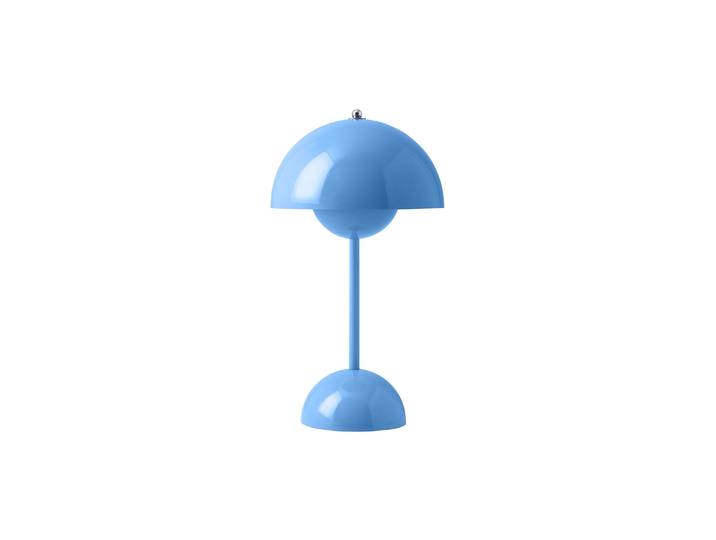 &tradition - Lampe sans fil rechargeable FlowerPot - Bleu - Polycarbonate - Designer Verner Panton