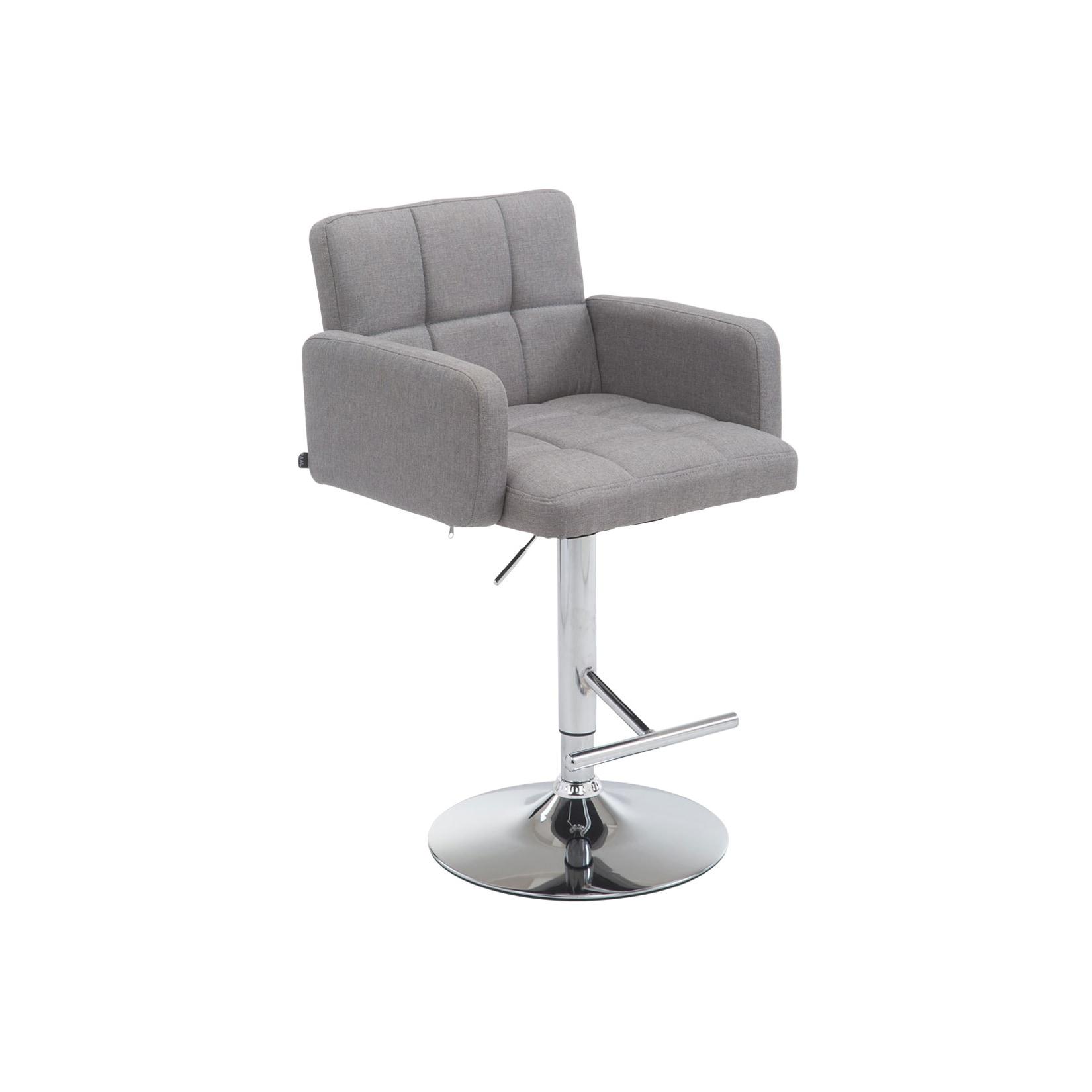 CLP Barhocker Los Angeles Stoff C Farbe: grau, Gestell Farbe: chrom