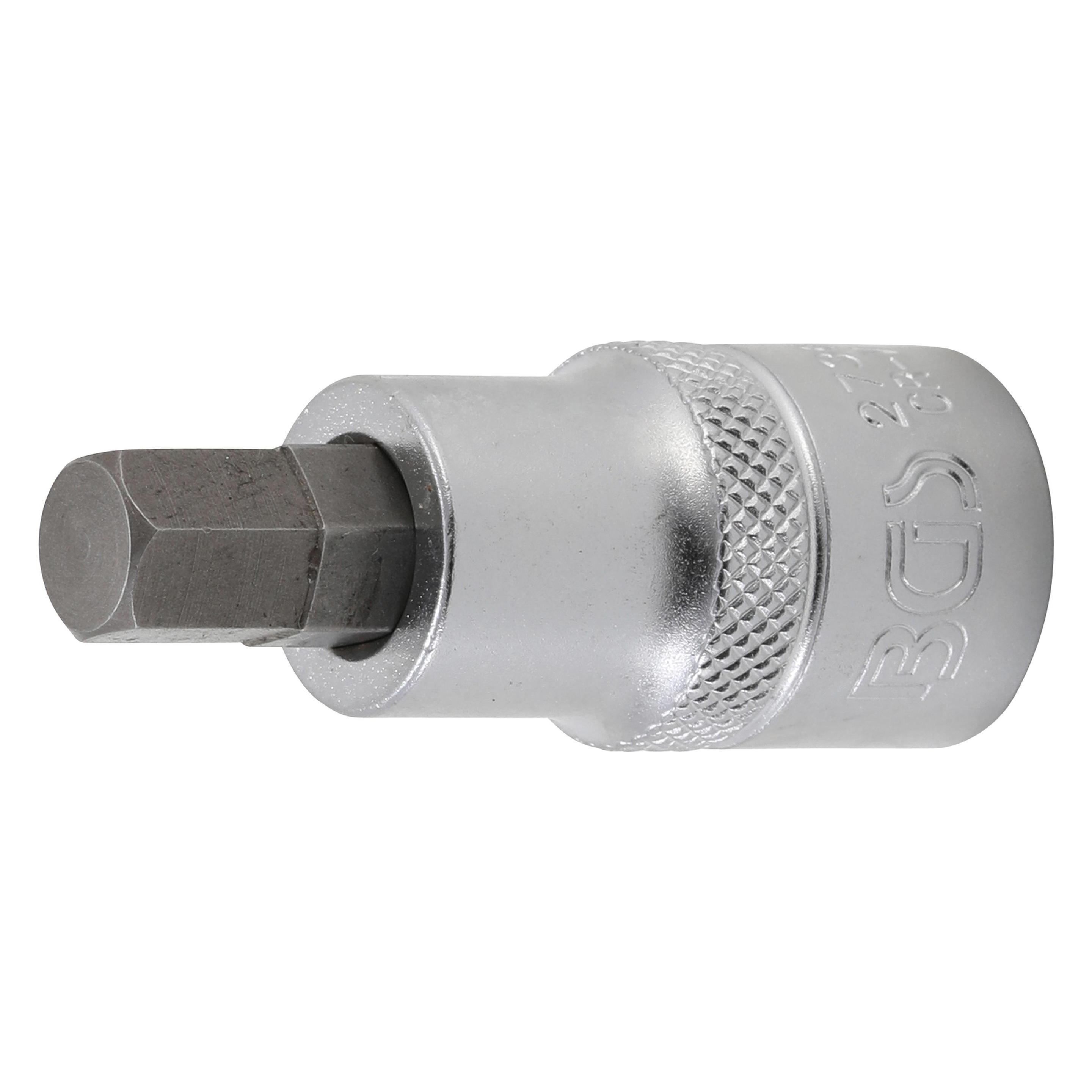 BGS Bit-Einsatz Länge 55 mm Antrieb Innenvierkant 12,5 mm (1/2") Innensechskant 3/8" (2736)
