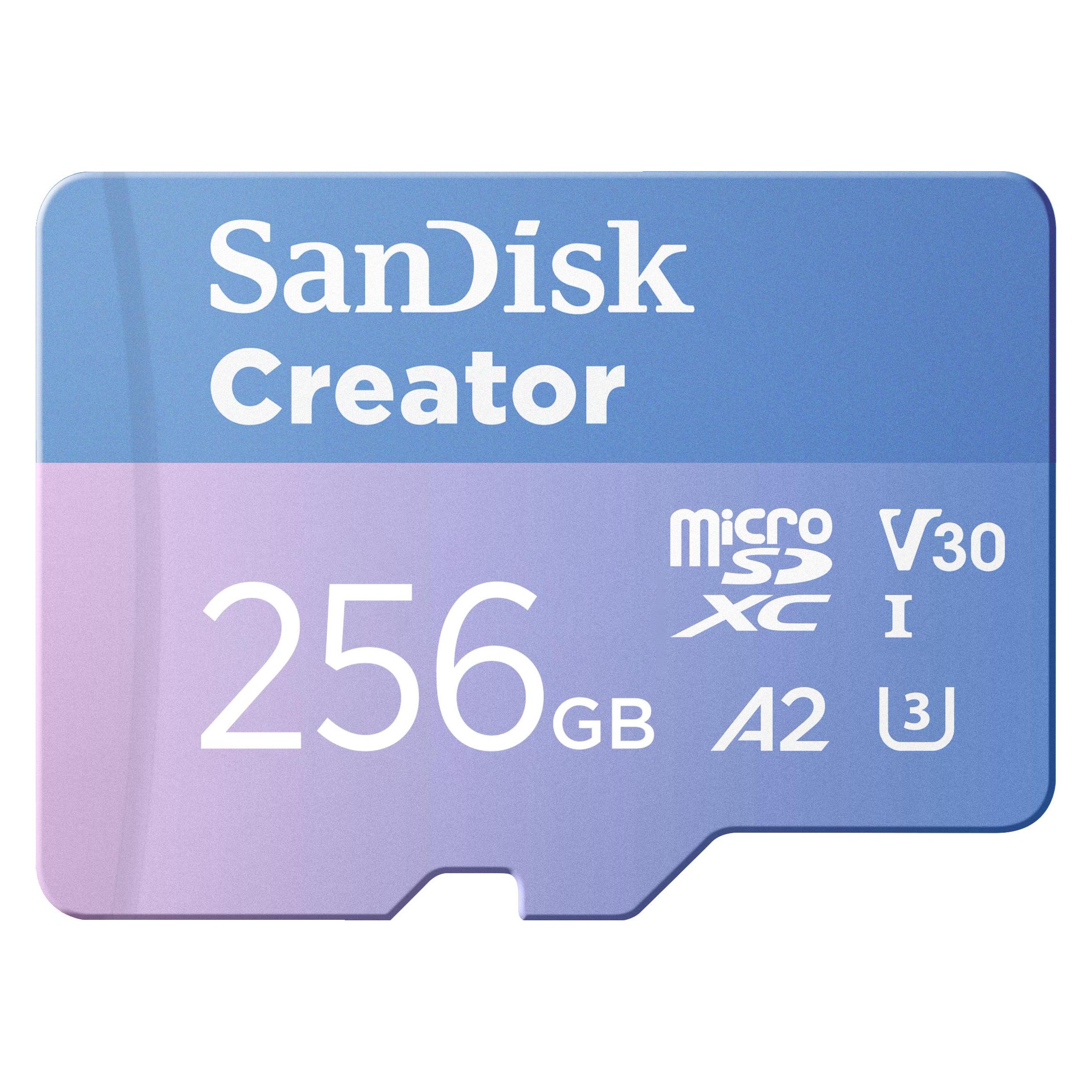 Sandisk Creator UHS-I V30 (256 GB, microSDXC, U3, UHS-I) (SDSQXAV-256G-GN6MS)