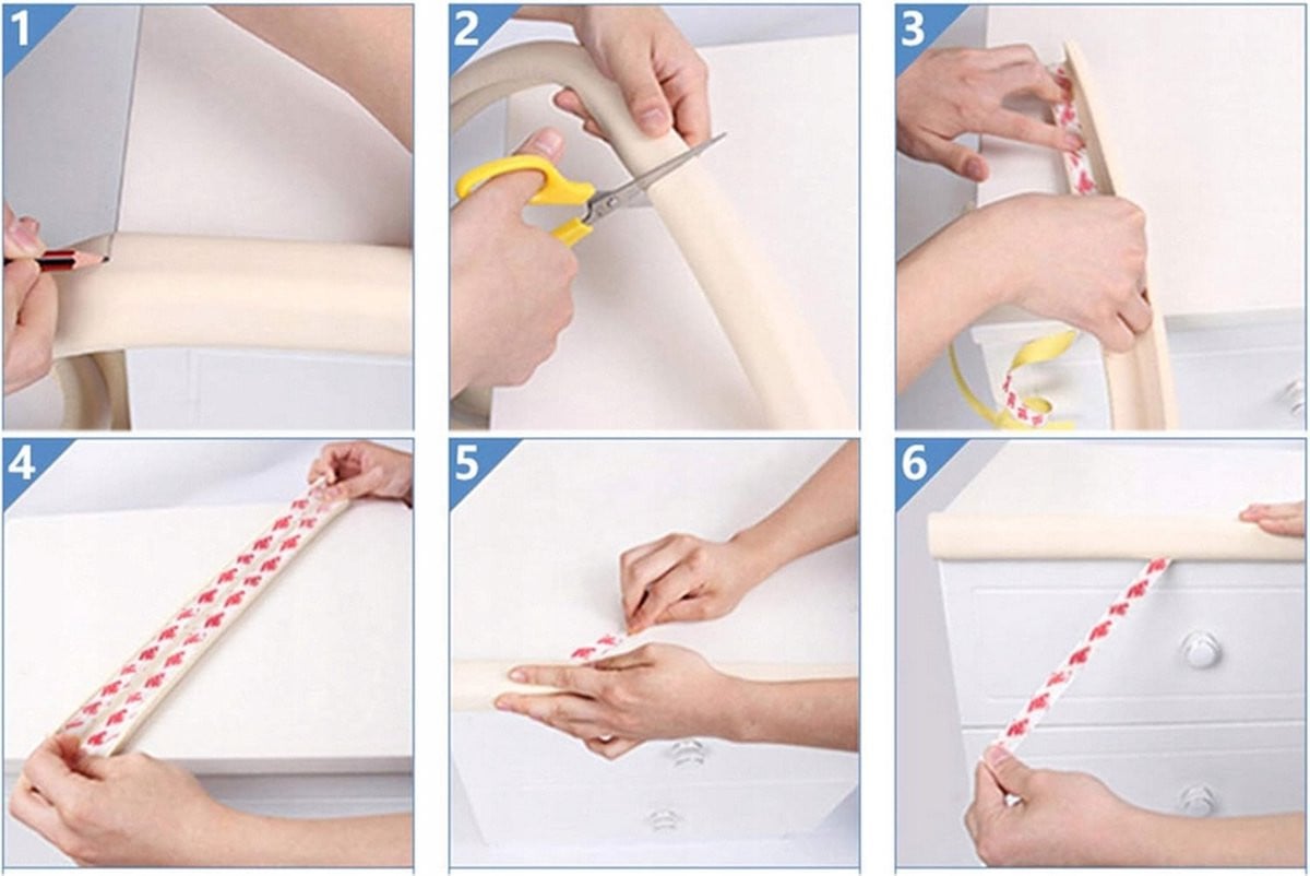 Foam tape voor meubels - 2m - Grijs