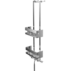 Emco System 2 Türetagere 354500127 chrom, 2 tiefe Eck-Körbe, Duschwischer