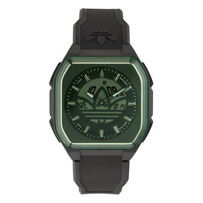 Quarzuhr ADIDAS ORIGINALS "City Tech Six", grün (schwarz), Armbanduhren, Herren, Quarzuhr, Armbanduhr, Herrenuhr, digital, Monat, Tag, Wochentag