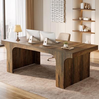 YUZHOU "70.87"" Executive Office Desk, Large Workspace Computer Desk, Modern Wooden Writing Table Simple Business Furniture"