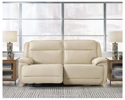 "Signature Design by Ashley Double Deal Beige 2-Piece Power Reclining Sectional Loveseat Sectional - 82.75""W x 41""D x 42.5""H"