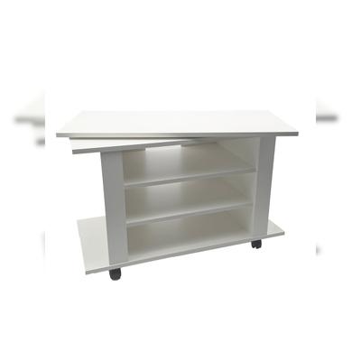 Fernsehtisch SEGRE Spanplatte mit Ablagen 78 x 38 x 51 cm Weiß | Kadima Design