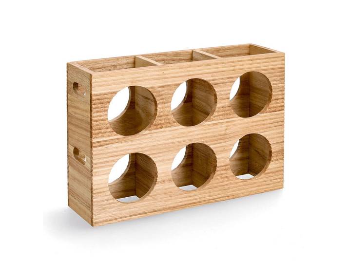 Zeller Present Weinregal, Naturfarben, Holz, Kautschukholz, 38x11x27 cm, Holzmöbel, Holzregale, Weinregale Holz