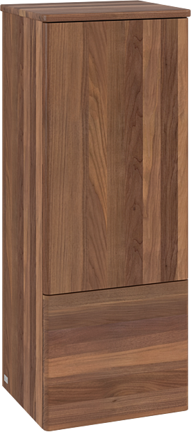 Villeroy und Boch Antao Mittelschrank L44000HM mit Beleuchtung, 41,4x103,9x35,6cm, Waschbeckenplattenfarbe Lack, warm walnut