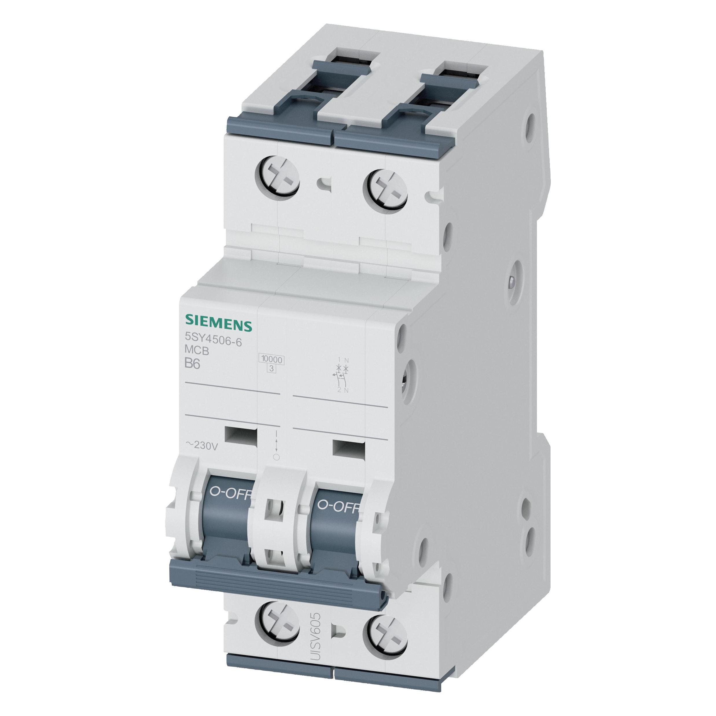 Siemens MCB 1+N Pole Type B 10kA 6A 230V (5SY4506-6)