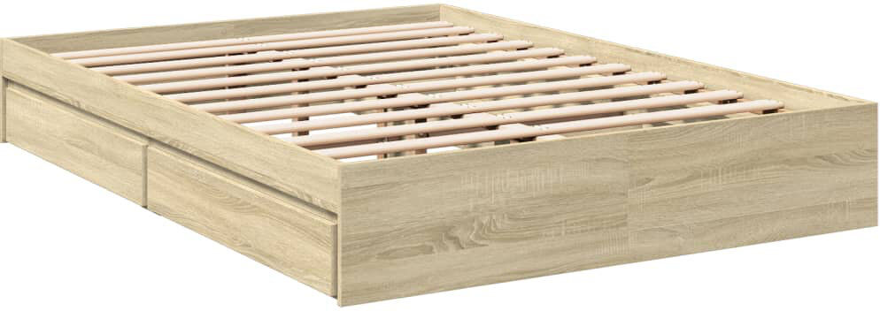 Alpen Home Greger Drawers Bed Frame Sonoma Oak 140 x 190cm