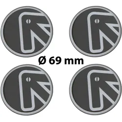 4 x Ø 69 mm Polymere Aufkleber / Pfeil / Nabenkappen, Felgendeckel