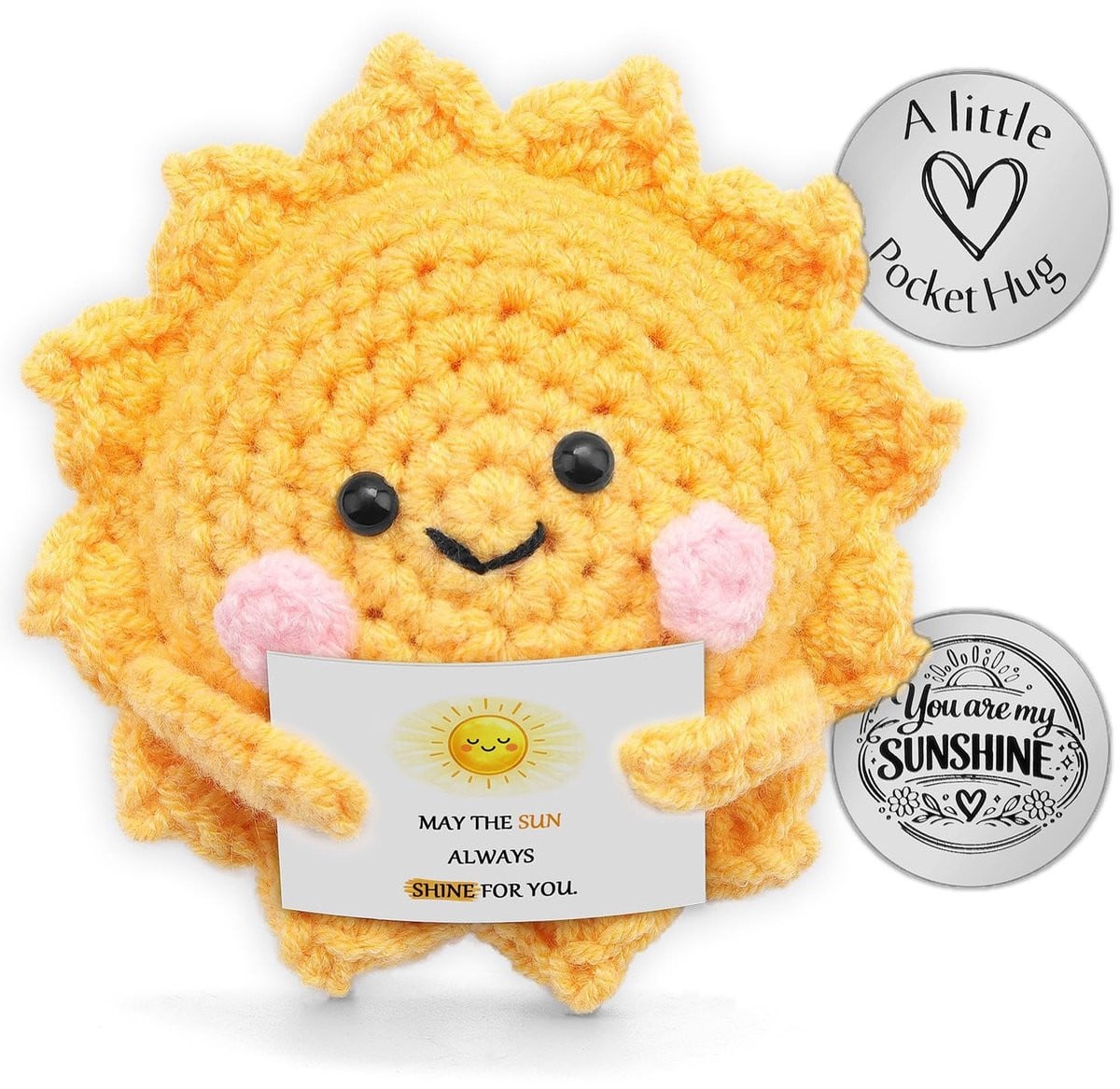 Omgoods Handgemaakte Motivatie Coin en Pocket Hug Set met Zon voor Kinderen