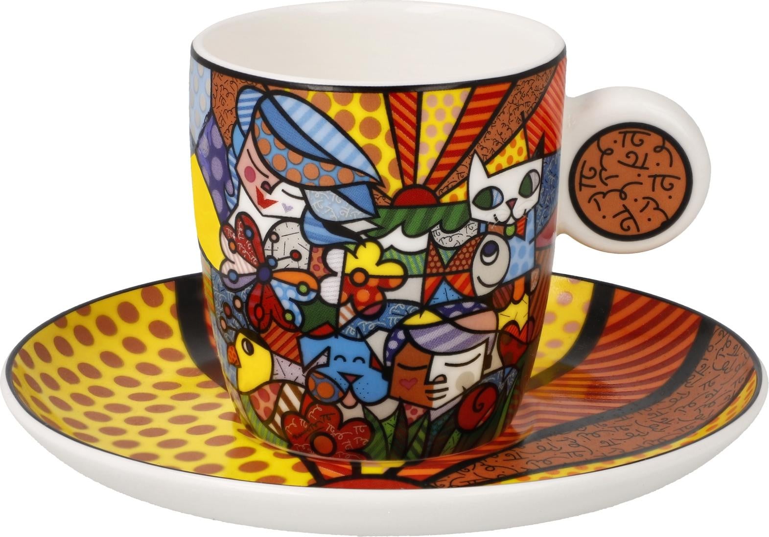 Goebel Espressokop Romero Britto Garden, fijn porselein, kleurrijk, 100 ml