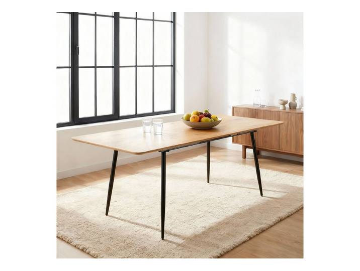 IDIMEX Esstisch ORSA, Esszimmertisch ausziehbar 160-200 x 80 cm mit Metallgestell Eiche