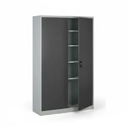 Metallschrank, Aktenschrank, zerlegt, 4 Regalböden, 1200 x 1950 x 400 mm, dunkelgrau