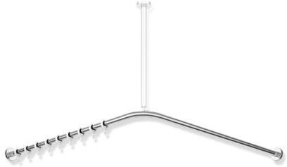 Hewi System 900 Vorhangstange 900.34.10340 1187 x 1187 mm, 24 Vorhangringe, Edelstahl verchromt