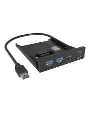 ICY BOX IB-HUB1419-i3 Frontplatte f. 3.5 Einschub mit USB Type-C/Type-A Hub und Kartenleser (61169)