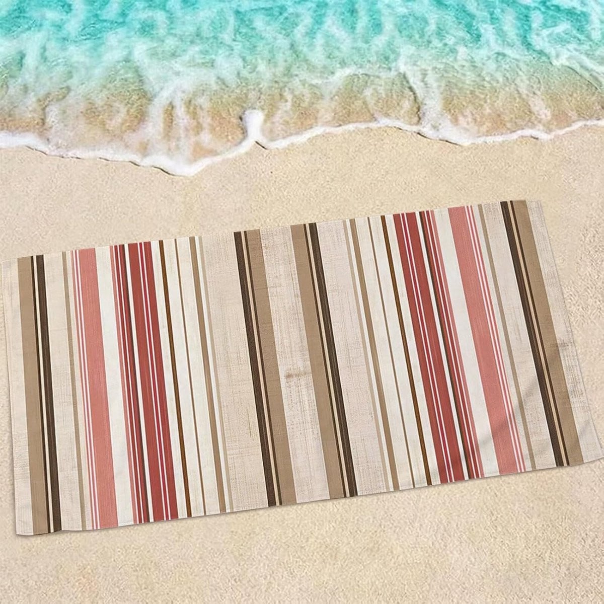 Gestreept Strandlaken van Microvezel - Grote Sneldrogende Badhanddoek - 180 x 90 cm