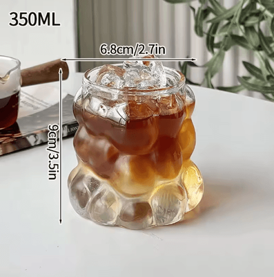 Inspire Picks INS Style 3D Rose Glass Cup Heat Resistant Transparent Coffee And Juice Tumbler s2