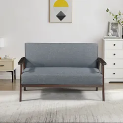 2-Sitzer Polstersofa Kinda 121x69x75 cm Grau [en.casa]