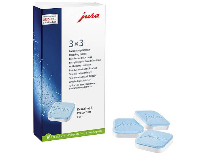 Jura 2-Phasen-Entkalkungstabletten - Packung à 3x3 Stück