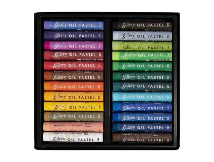 MUNGYO Gallery Kunstenaars Zachte Oliepastels, 24 Verschillende Kleuren - Professionele Oliepastels voor Kunstenaars