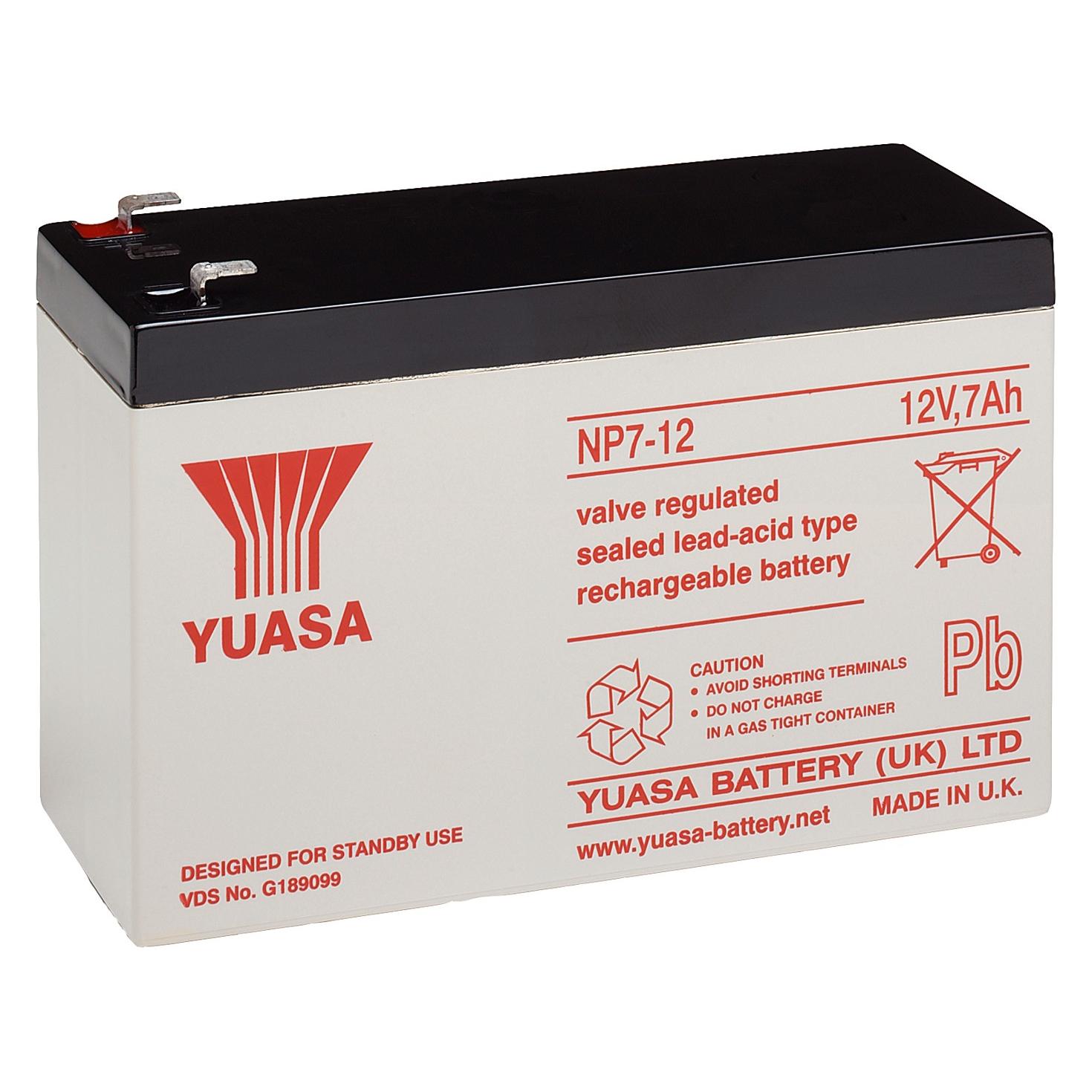 Yuasa Bleiakku 12 V, 7,0 Ah NP7-12L (7000 mAh, 12 V) (48611)