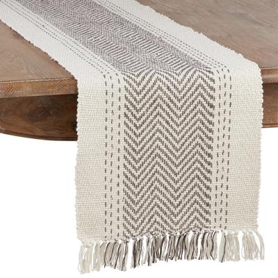 Saro Lifestyle Table Runner With Kantha Stitch Design