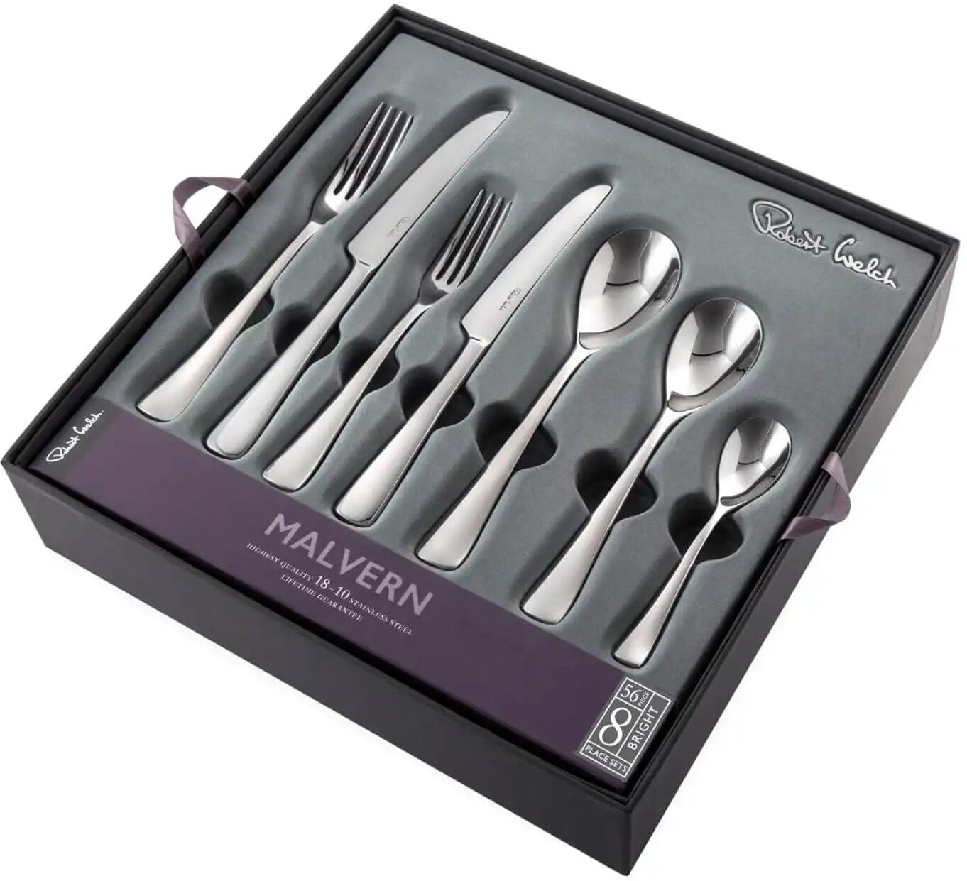 Robert Welch Malvern Bright Stainless Steel Cutlery Set - 56 Piece