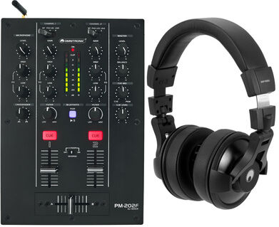 Omnitronic PM-202F Headphone Bundle Noir mat