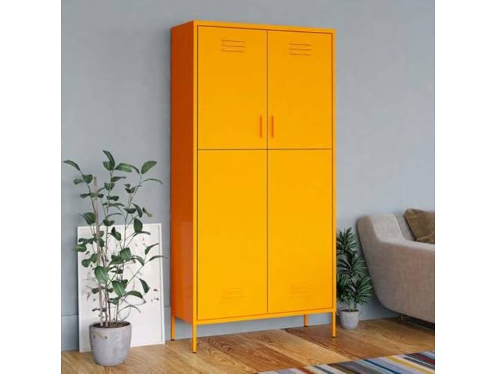 HKLGBVCR Schrank, senfgelb, 90 x 50 x 180 cm, Stahl