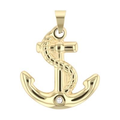 Ankeranhänger AKZENT "Asta, langlebig", gold (goldfarbig), Schmuckanhänger, Damen, Edelstahl