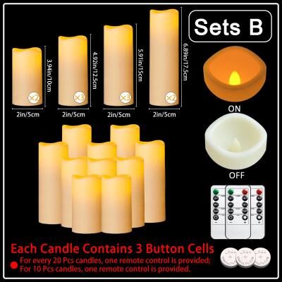 Uplifted Finds 10 To 60 Pcs 3 To 7 Inch LED Flameless Pillar Candles Flickering Candlelight Set For Weddings Concerts And Party Decor sets B 10 Pcs