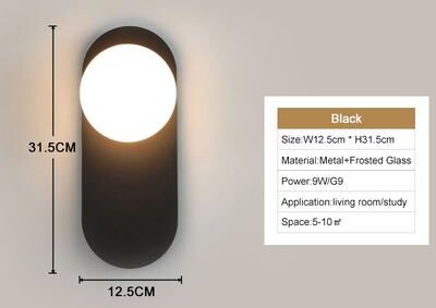 Modern Harvest Tools & Trends Black Gold Interior LED Wall Lamps Wall Lights With Bulb For Bedroom, LED Wall Sconce For Home Lighting d Black 9w neutral Light