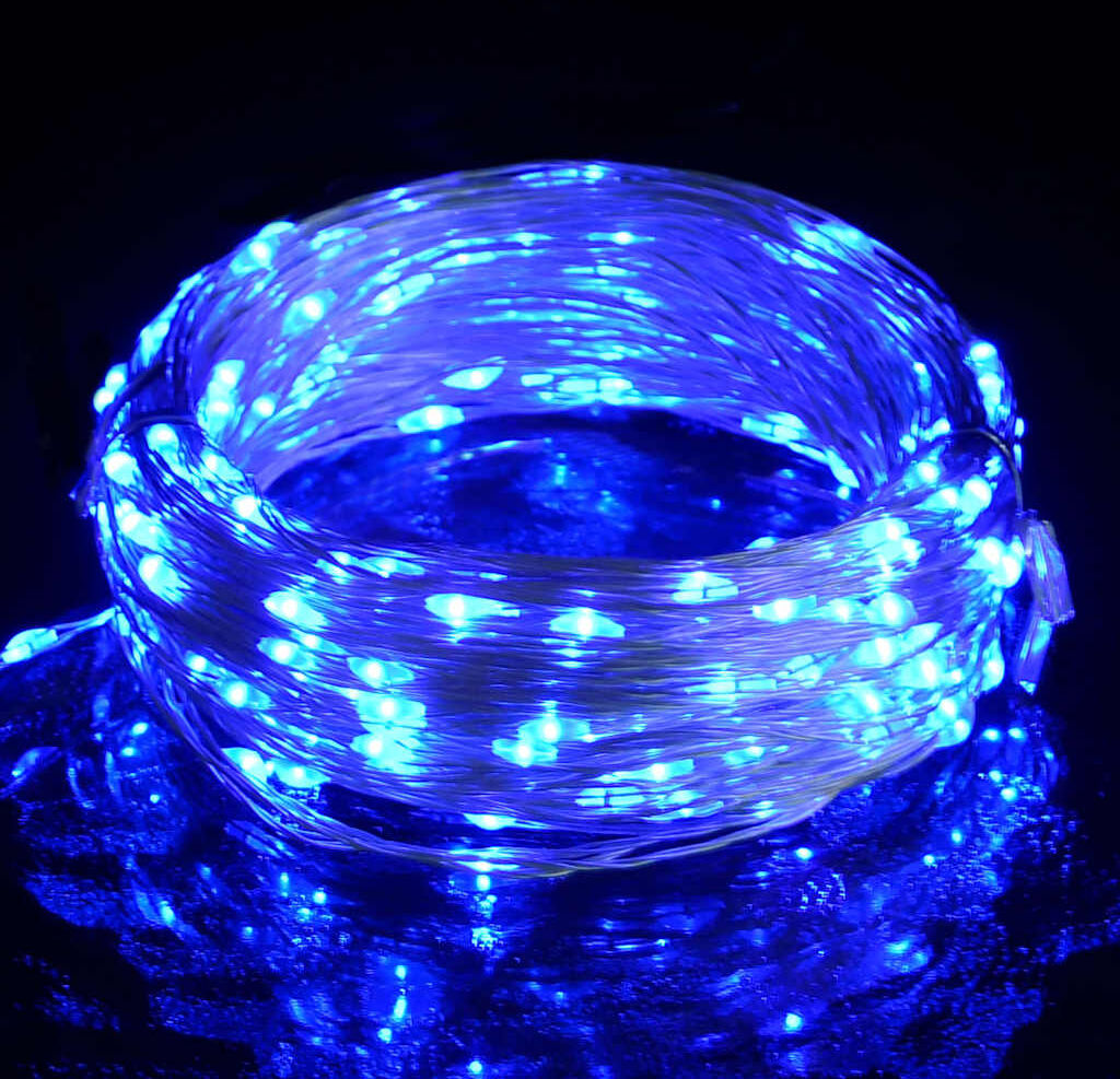 vidaXL Guirnalda de micro luces LED 8 funciones 40 m 400 LED azul Azul