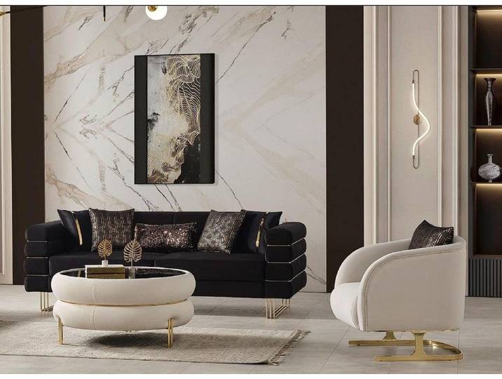 Xlmoebel Sofa Elegantes Wohnzimmer-Set: Modernes Sofa mit bequemen Sessel, Wohnzimmer-Set 2 Teile, Made in Europa