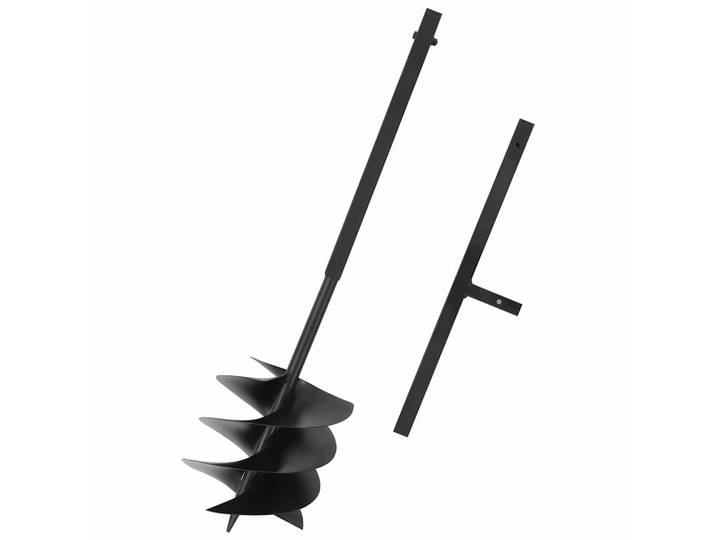 vidaXL Erdbohrer mit Griff 250 mm Stahl Schwarz