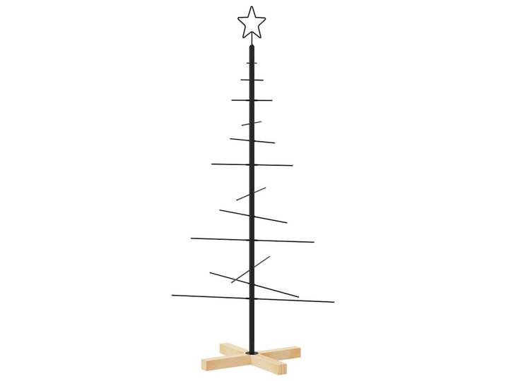 vidaXL Weihnachtsbaum Metall Mit Holzständer Schwarz 120 Cm, 120 cm, Dekoration, Weihnachtsdekoration, Christbäume & Zubehör