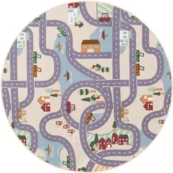Snapstyle, Spielteppich + Spielmatte, Kinder Spiel Strassenteppich Fun Town Rund