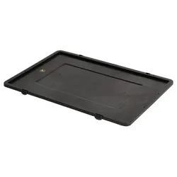 ESD Scharnierdeckel mit Dokumentenfach, schwarz, 600 x 400 mm