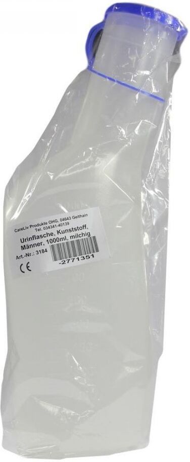 Careliv Produkte Urinflasche Kst.männer mit Verschl.1000ml milchig