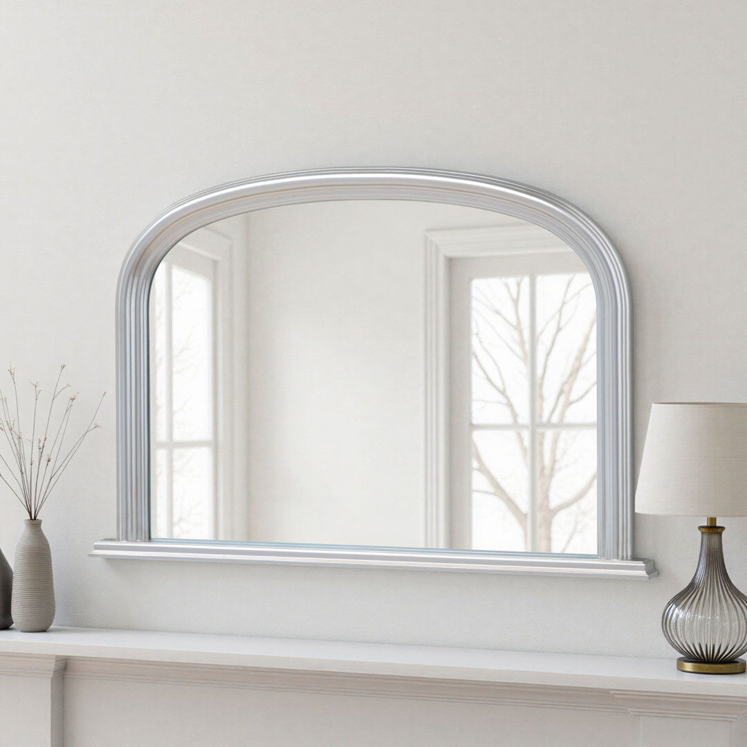 Three Posts Lynn Arched Overmantle Mirror Champagne Silver 77cm H X 112cm W X 4cm D