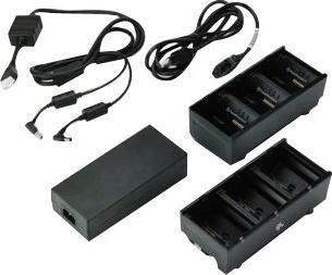 Zebra batterijlader met 3 aansluitingen via Y-kabel, 2 stuks