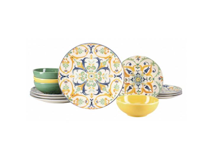 Creatable Tafelservice Giardini, Mehrfarbig, Keramik, 12-teilig, Essen & Trinken, Geschirr, Geschirr-Sets, Tafelservice