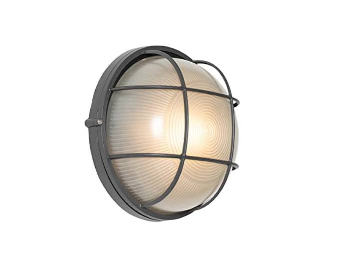 Qazqa hanneke - Applique murale - 1 lumière - Ø 25.4 cm - Gris foncé - Rustique - éclairage extérieur