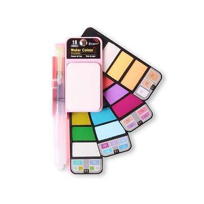 überlegene 18/25/33/42 Farbe solide fächerförmige Aquarellfarbe Aquarellmalwerkzeug-Set Kindersicherheit ungiftig waschbare Aquarellfarbe Mini-tragbares Reise-Malzubehör