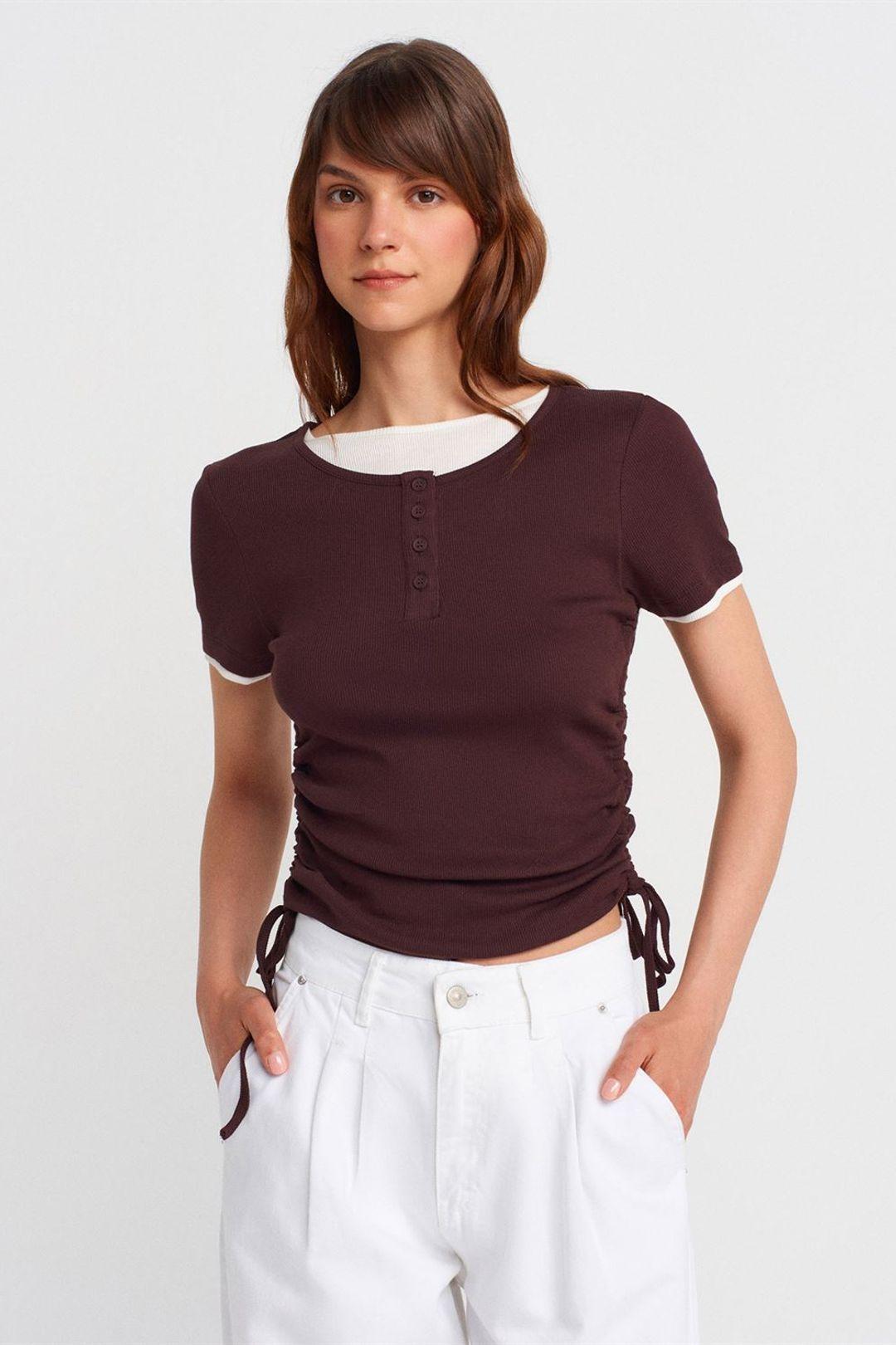 Dames Katoenen Slim Fit Crewneck T-Shirt