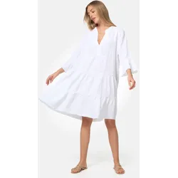 PM SELECTED Damen Leichtes Sommer Minikleid aus Musselin mit Rüschen & 3/4 Ärmel in Einheitsgröße PM39