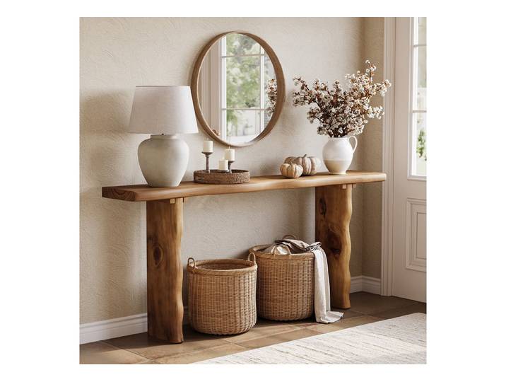 Tribesigns Konsolentisch 160 cm Konsolentisch aus Massivholz für Wohnzimmer, Flur, Foyer
